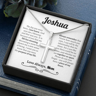 Personalized Son Wedding (Day You Were Born) Cross Necklace - Love You This Much